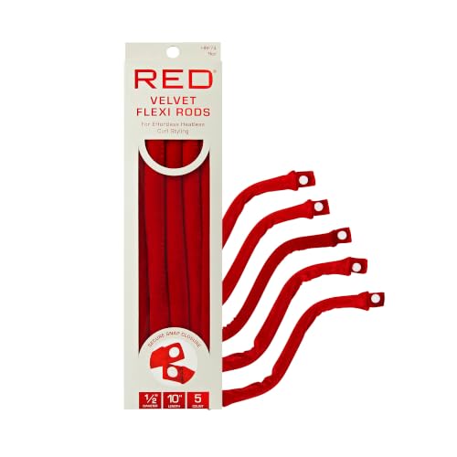 Red by Kiss Velvet Flexi Rods Heatless Curlers - 1/2" (5 Pack)