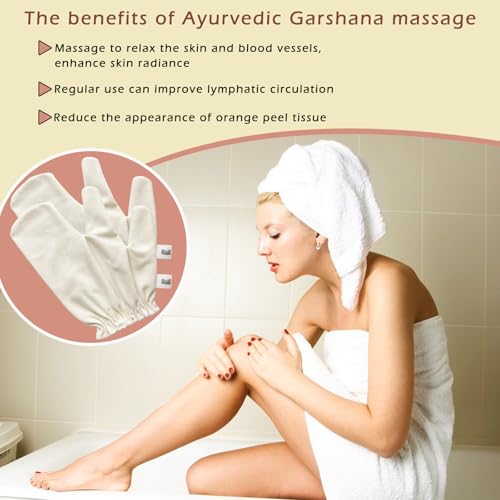 Raw Silk Garshana Gloves for Dry Brushing & Exfoliation (2 Pair)