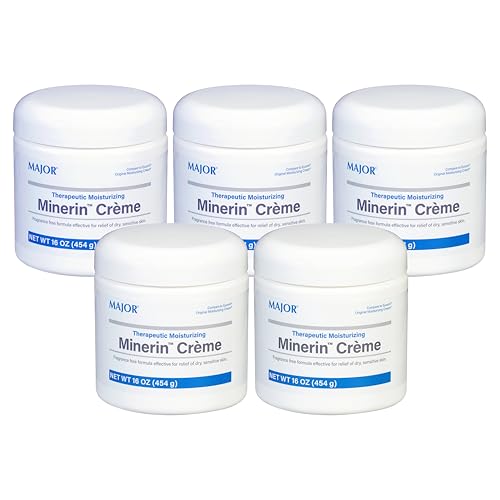 MAJOR Therapeutic Moisturizing Minerin Cr?me - Body Cream Moisturizer for Dry Skin - Fragrance-Free - 16 Oz. (5 Pack)