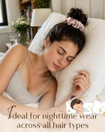 YANIBEST 6 Pcs Satin Hair Scrunchies for Women & Girls - Soft, Gentle Elastic Hair Ties