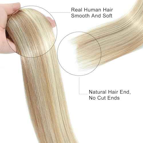 Tinashe Wire Hair Extensions Real Human Hair Straight Hair Extensions 16inch 80g Light Blonde Highlighted Golden Blonde Invisible Wire Fish Line Straight Human Hair Extension