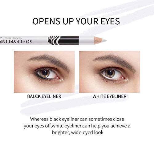 White Eyebrow Eyeliner Pencils Set – 12 Pack Highlighting Pen
