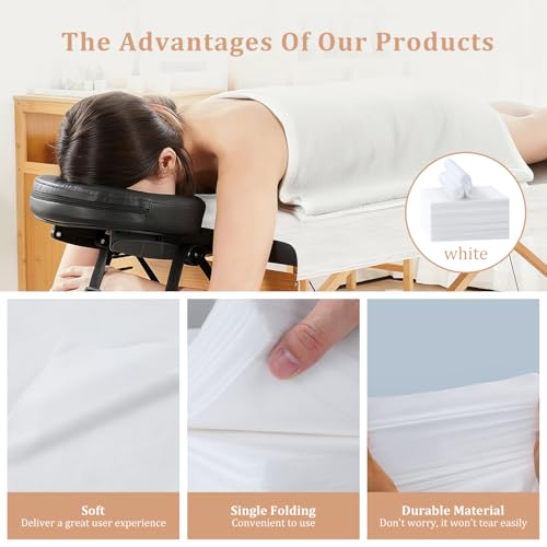 Disposable Bed Sheets 200 Pcs 31"x 71" Massage Table Cover Non Woven Fabric SPA Sheet Breathable for Massage Beauty Tattoo(White)