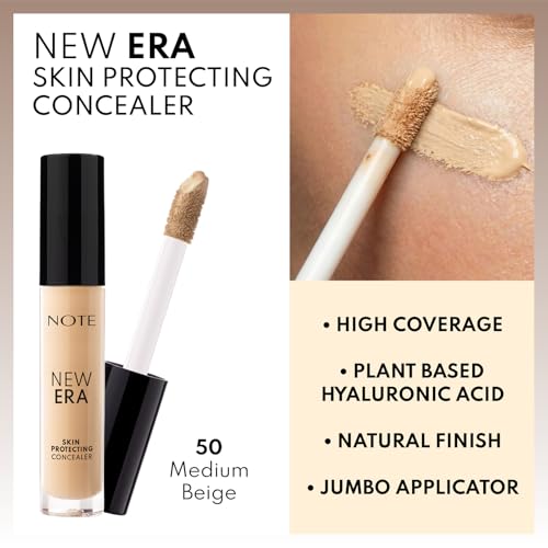 NOTE New Era Skin Protecting Concealer - High Coverage Natural Finish Make Up - Under Eye Concealer Face Makeup and Skincare - 50-0.19 oz