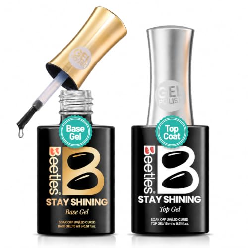 Beetles Clear F-Clear Gel Base & Top Coat Set 2Pcs 15ml Long Lasting High Gloss