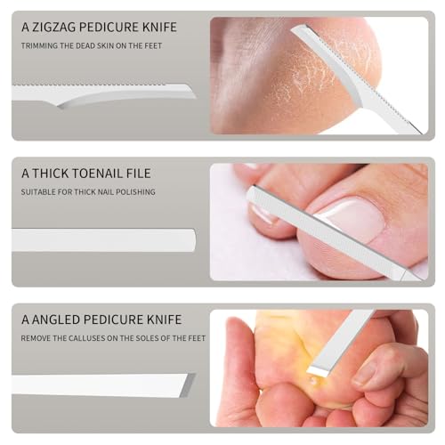 7-Piece Ingrown Toenail Removal Kit - Stainless Steel Pedicure Tools