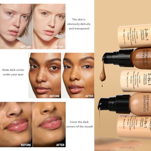 2-in-1 Foundation Concealer – Full Coverage, 24hr Wear