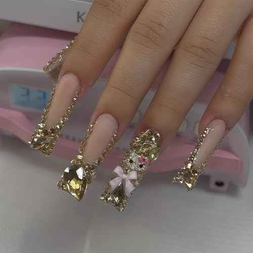 100 pcs 3D Sliver Nail Charms Y2K Cute Nail Charms Set with Kity, Butterfly, Bow, Star, Heart,Cross for Nail Art Decoration Y2K