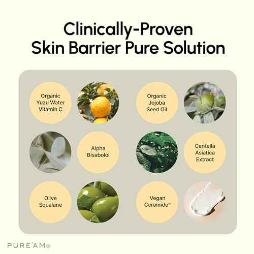 PURE'AM Korean Moisturizer For Dry & Sensitive Skin, Vegan & Hydrating Face Cream For Women, 75ml (2.5 Fl Oz)