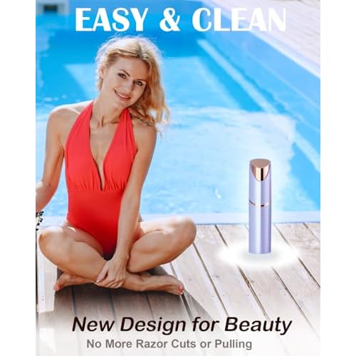 Electric Facial Hair Remover for Women - Face Hair Removal Epilators - Lady Facial Hair Shaver Rechargeable Painless for Face Upper Lips Peach Fuzz Chin Armpit Bikini Line Legs and Body (Blue)