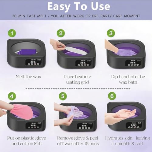 HLead Paraffin Wax Machine Kit for Hands & Feet - Touchscreen Spa Bath Warmer