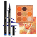 Waterproof Blue Eyeliner & Orange Eyeshadow Palette Set