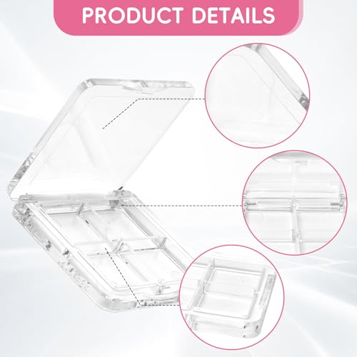 4-Piece Empty Eyeshadow Palette with Clear Grid Design