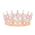 Rose Gold Rhinestone Wedding Crown for Women