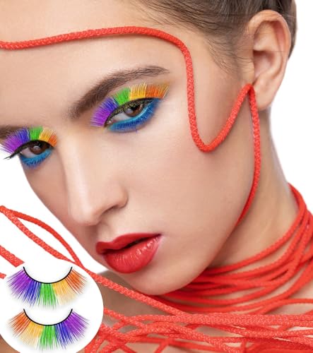 6 Pairs 3D Rainbow False Eyelashes - Natural Look, 3 Styles
