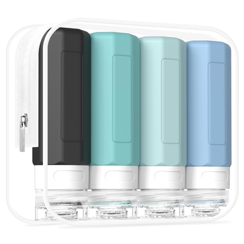 Redfly TSA Approved Travel Toiletry Bottles - 3oz Leak Proof Silicone Containers