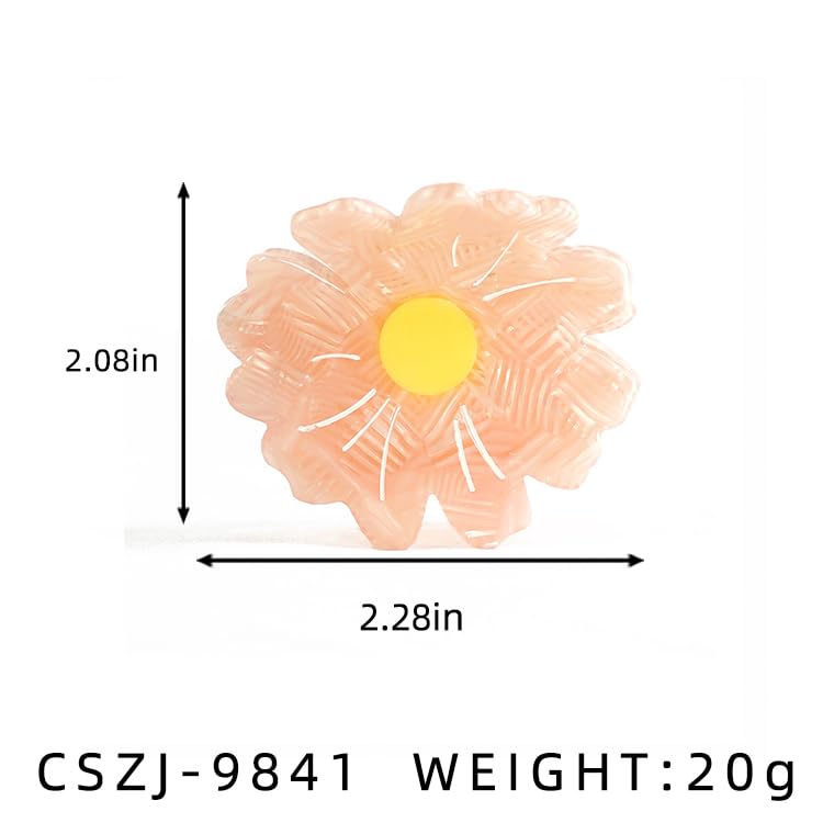 Daisy Hair Clip with Strong Grip - Lightweight Floral Claw Clip