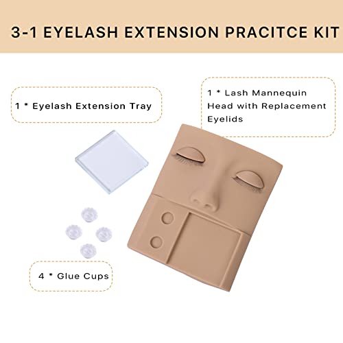 Lash Mannequin Head 3-in-1 Eyelash Extension Practice Kit