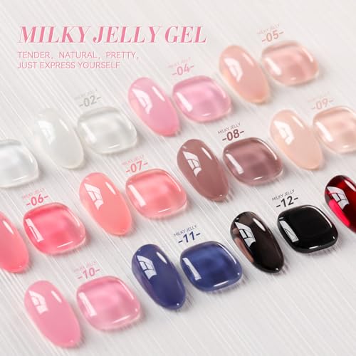 Born Pretty Jelly Nude Gel Nail Polish - 15ml Sheer Translucent UV Polish