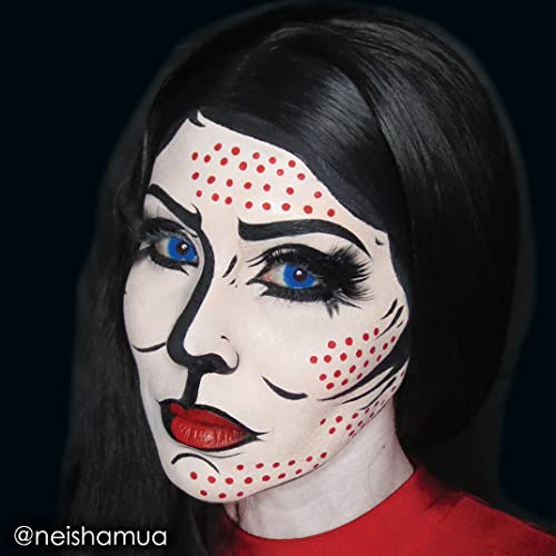 Mehron Fantasy F/X Water-Based Face & Body Paint Black & White Bundle
