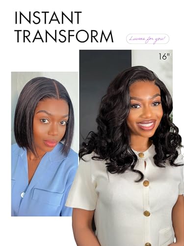 LUVME HAIR 16 Inch Loose Body Wave Wig - 100% Human Hair, HD Lace