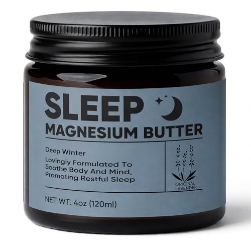 Deep Winter Magnesium Butter for Sleep - Magnesium Butter with Bitter Orange, Clary sage, Ginger, Cardamom, Nighttime Magnesiumlotion for Leg, Foot 4oz