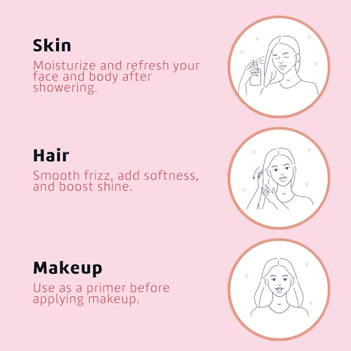 De La Cruz Rose Water and Glycerin for Face - Rosewater Facial Toner and Moisturizer for Skin and Hair Refill Bottle 16 fl oz. (473 mL) - 1 Bottle