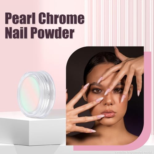 8 Jars Chrome Nail Powder Dip Magic White Pearl Kit Silver Mirror |