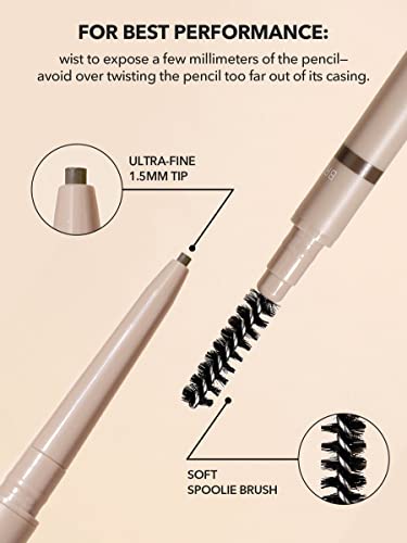 SHEGLAM Insta-Fill Eyebrow Pencil - Ash Brown, Long Lasting & Sweatproof