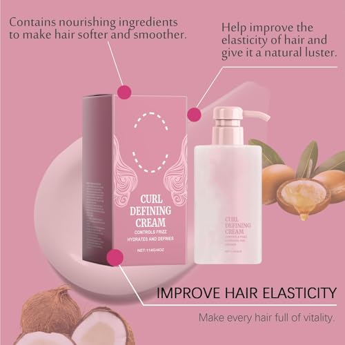 Curl Defining Cream for Curly Hair - Anti Frizz & Moisturizing
