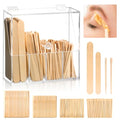 300 Pcs Wood Wax Applicator Kit 4 Style Wax Applicator Sticks with 4 Compartments Waxing Sticks Organizer Small Medium Large Waxing Applicators Waxing Sticks Assorted for Body Legs Face Nose Eyebrows