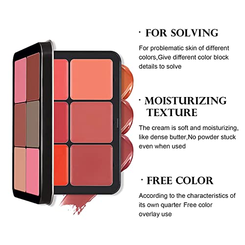 12 Colors Cream Blush Palette – Waterproof, Long-Lasting Blendable