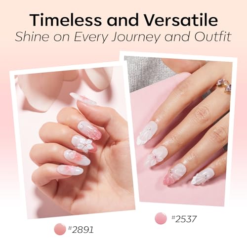 Modelones Jelly Soft Petal Dreams Gel Nail Polish Set - A A A0, 6 Colors Nude Pink Red