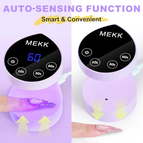 MEKK Mini UV Nail Lamp - Peach-Shaped LED Light with Auto-Sensor