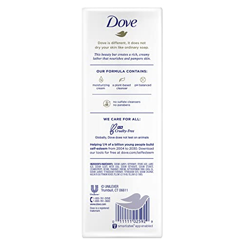 Dove Beauty Bar Gentle Skin Cleanser Moisturizing For Gentle Soft Skin Care Shea Butter More Moisturizing Than Bar Soap 3.75 oz 14 Bars