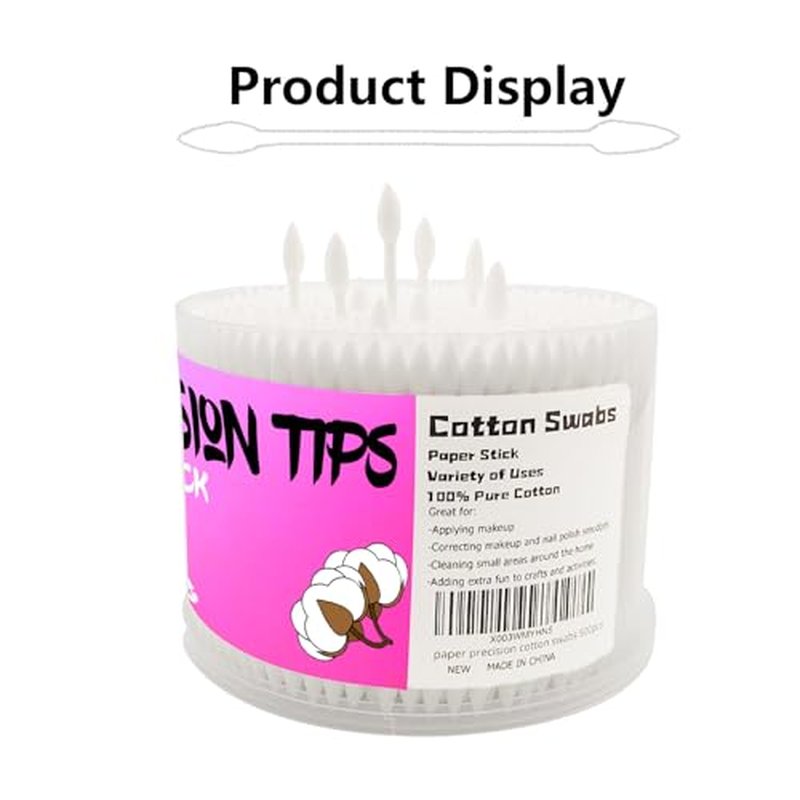 500 Count Double Tip Cotton Swabs for Makeup & Personal Care