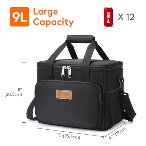 Lifewit Insulated Lunch Bag, 12-Can Soft Cooler Tote for Adults
