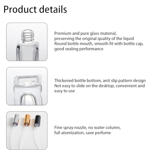 10ML Travel Refillable Glass Perfume Atomizer - 4 Pack