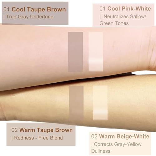 Liquid Contour Stick Set with Brush - Cool Grey & Warm Brown Shades for Face & Nose Sculpting