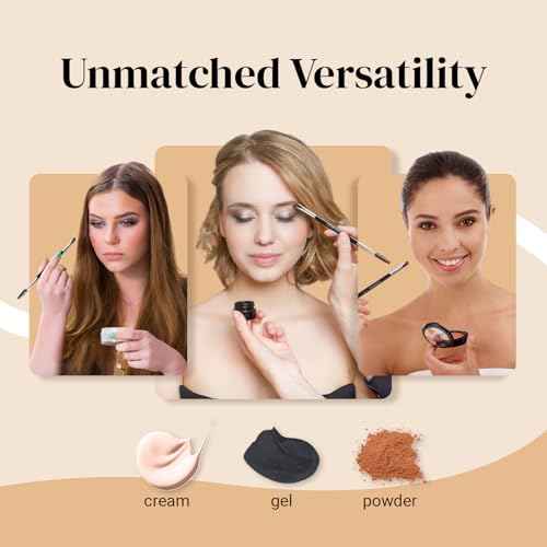 KESHIMA Angled Eyeliner Brush Duo ? Extra Fine Precision Eye Liner Brush & Spoolie ? Dual-Ended Tool for Liner Application, Eyebrow Grooming, Shaping & Blending Powders, Gels & Liquids