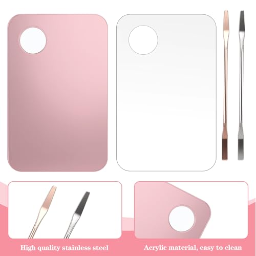 4Pcs Acrylic Makeup Palette with Spatula Set
