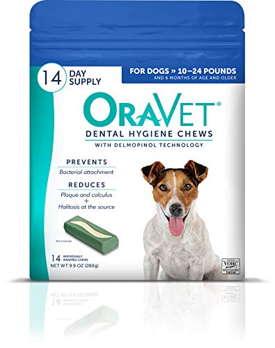 OraVet Dental Hygiene Chews for Small Dogs, Oral Care with Delmopinol, Vanilla Flavor, 14 Count