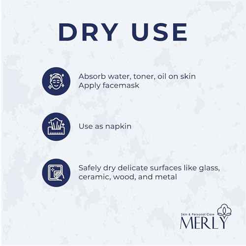 Merly¢â Disposable Face Towels, Facial Wipes Towelettes Disposable, Towels Cloth For Cleaning Face, 10"x12", 50 Counts, 1 pack, Ultra-Soft, Super Absorbent, Biodegradable