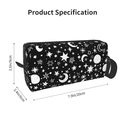 Star Moon Makeup Bag Organizer - Portable Cosmetic Travel Pouch