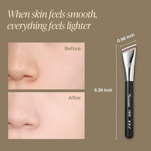 Piccasso FB33 Foundation Brush ? Tapping Cover Brush for Liquid & Cream Foundation, Fills Pores with Soft Bristles for Smooth and Flawless Face Makeup, Professional Korean Beauty Tool