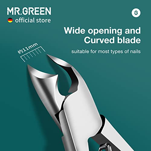 MR.GREEN Toenail Clipper Stainless Steel Ingrown Nail Cutter Good at Cutting Thick and Hard Nails Pedicure Tools (Orange+Nail Remover)