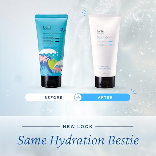 belif Jelly Hydrating Deep Cleanser ? Low pH Mild Gel-to-Foam Face Wash for Daily Deep Pore Cleansing, Hydrating and Refreshing for All Skin, Korean Skincare, (5.4 fl.oz., New Formula) (Pack of 2)