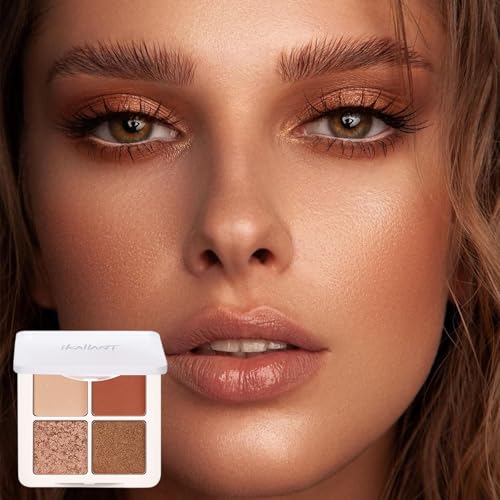 4-Color Eyeshadow Palette - Matte & Shimmer Nude Gold
