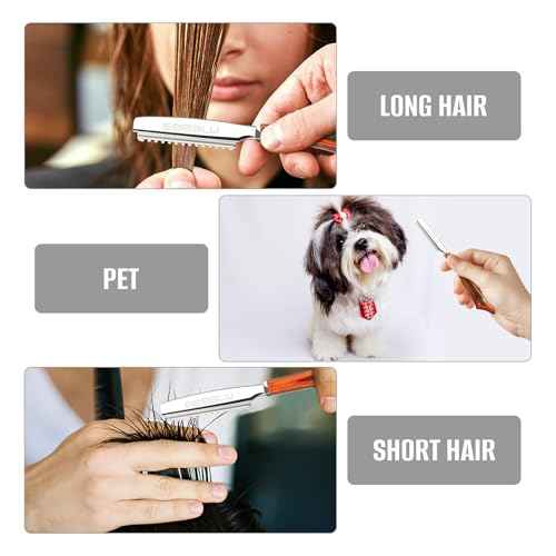 Hair Razors for Cutting, Wood Handle Hair Styling Razors, 10PCS Replaceable Stainless Steel Razor Blades, Professional Thinning Texturizing Razor for Women.