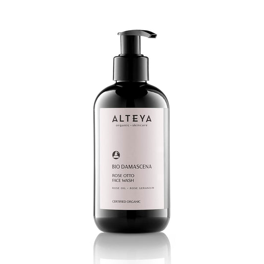 Alteya Organics Face Wash USDA Certified Organic Skin Care 8.5 Fl Oz/250 mL Bio Damascena Award-Winning Face Cleanser With Organic Bulgarian Rose Oil Purifying, Soothing and Beautifying